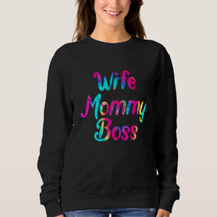 Cute Wife mama Tie Dye Familie Matte Moeder Trui