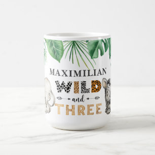 Cute Wild and Three Safari Animal Birthday Koffiemok