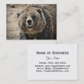 Cute Wild Animal Grizzly Beer Face Visitekaartje (Voorkant / Achterkant)