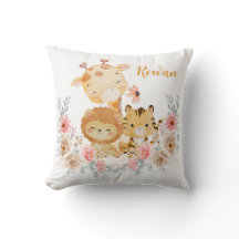 Cute Wild Animal Throw Pillow