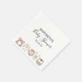 Cute Wild Animals Baby shower Napkins Servet (Hoek)