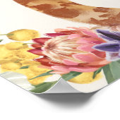 Cute Wild Animals Giraffe Tiger Girl's Birthday Poster (Hoek)