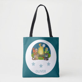 Cute Wild Animals Night Jungle Camping Party  Tote Bag