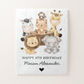 Cute Wild Animals Oerwoud Safari Birthday Gift Legpuzzel (Verticaal)