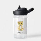 Cute Wild Baby Leopard op White Waterfles (Links)