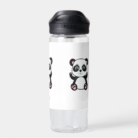 Cute Wild Baby Panda Beer op White Water Bottle Waterfles (Achterkant)