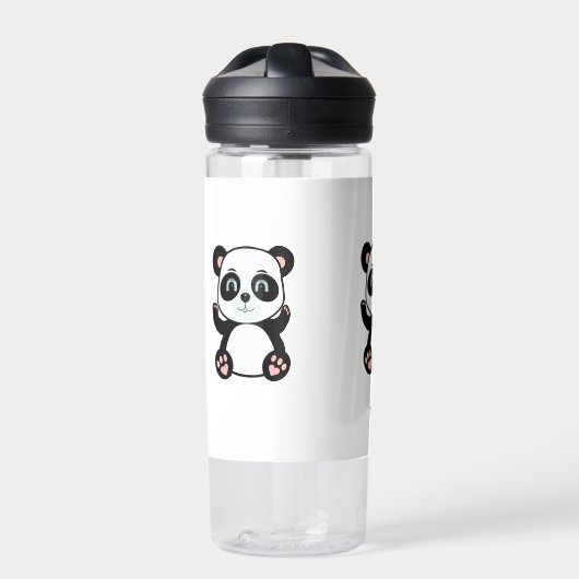 Cute Wild Baby Panda Beer op White Water Bottle Waterfles (Voorkant)