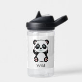 Cute Wild Baby Panda Beer op White Waterfles (Links)