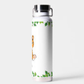 Cute Wild Baby Tiger op White Water Bottle Waterfles (Achterkant)