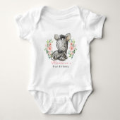 Cute Wild Baby Zebra Baby Bodysuit (Voorkant)