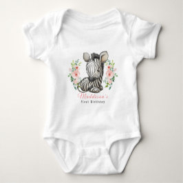 Cute Wild Baby Zebra Baby Bodysuit