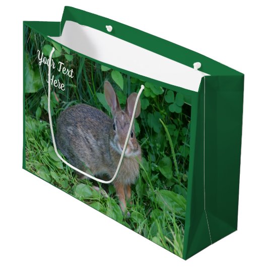 Cute Wild Brown Rabbit Personalized Animal Groot Cadeauzakje (Voorkant Gekanteld)