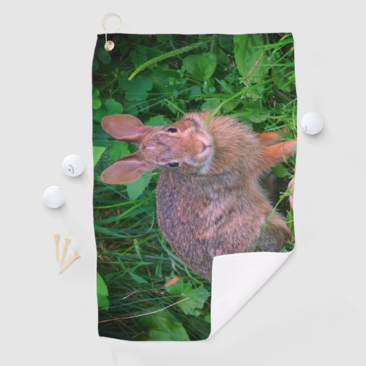 Cute Wild Brown Rabbit Wildlife Golfhanddoek (Insitu)