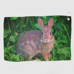 Cute Wild Brown Rabbit Wildlife Golfhanddoek