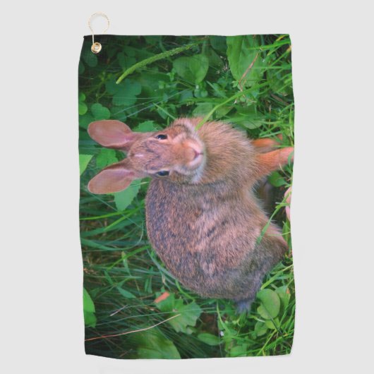 Cute Wild Brown Rabbit Wildlife Golfhanddoek (Voorkant)