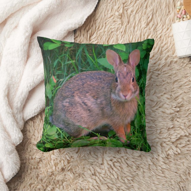 Cute Wild Brown Rabbit Wildlife Kussen (Deken)
