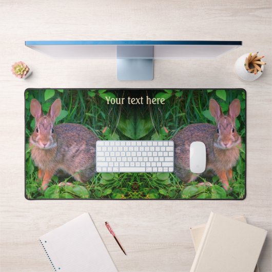 Cute Wild Brown Rabbit Wildlife Personalized Bureaumat (Kantoor 1)