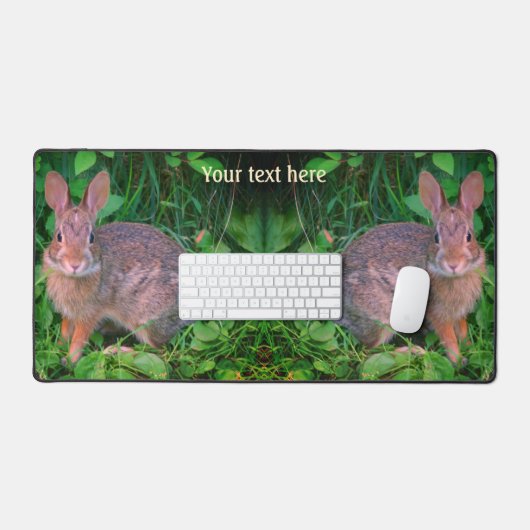 Cute Wild Brown Rabbit Wildlife Personalized Bureaumat (Keyboard & Muis)