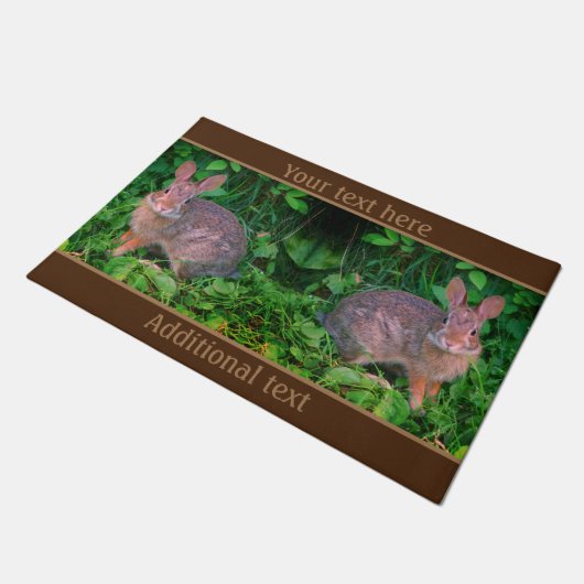 Cute Wild Brown Rabbit Wildlife Personalized Deurmat (Schuin)