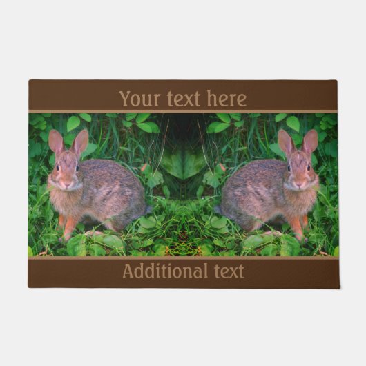 Cute Wild Brown Rabbit Wildlife Personalized Deurmat (Voorkant)