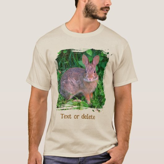 Cute Wild Brown Rabbit Wildlife Personalized T-shirt (Voorkant)