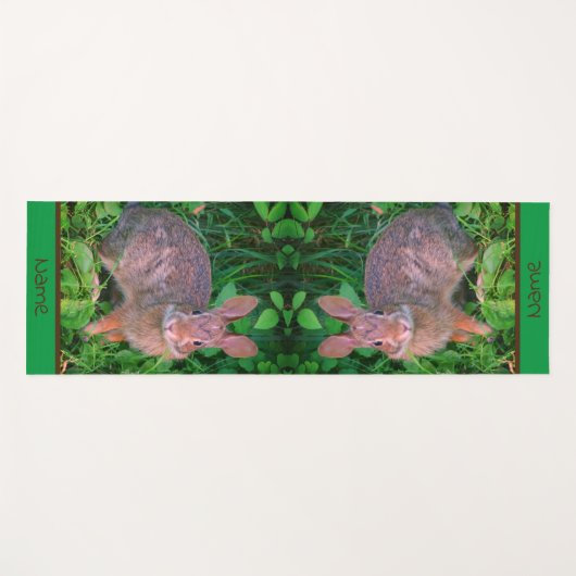 Cute Wild Brown Rabbit Wildlife Personalized Yogamat (Voorkant (horizontaal))