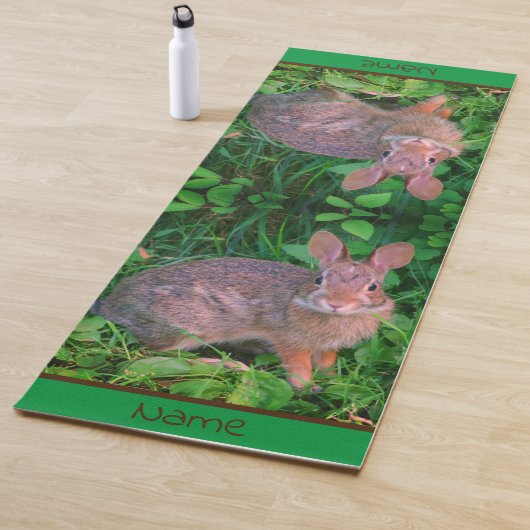 Cute Wild Brown Rabbit Wildlife Personalized Yogamat (In situ)