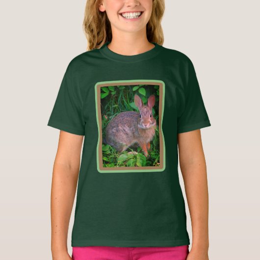 Cute Wild Brown Rabbit Wildlife T-shirt (Voorkant)