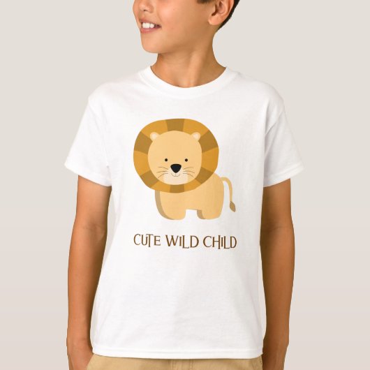 Cute Wild Child Lion Illustration T-shirt (Voorkant)