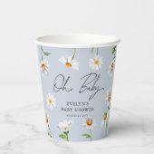 Cute Wild Daisy Oh Baby Boy Baby shower Papieren Bekers (Achterkant)