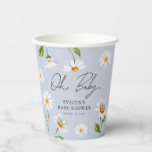 Cute Wild Daisy Oh Baby Boy Baby shower Papieren Bekers (Voorkant)