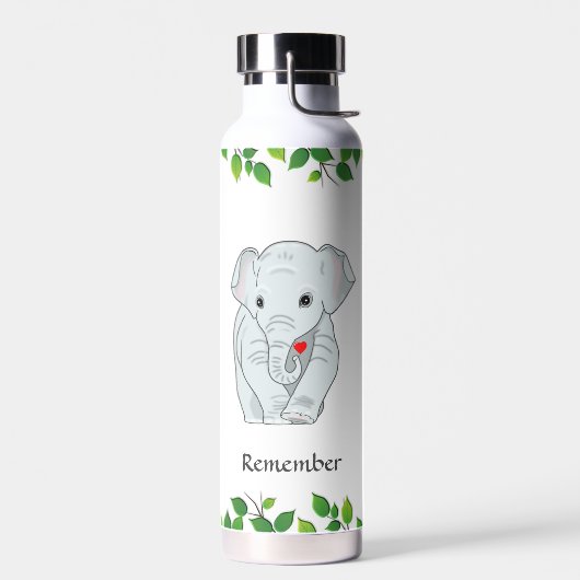 Cute Wild Elephant op White Water Bottle Waterfles (Links)