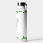 Cute Wild Elephant op White Water Bottle Waterfles (Achterkant)