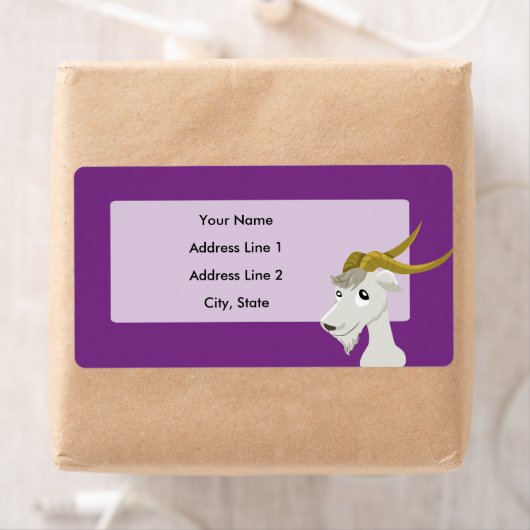 Cute wild geitenvlees cartoon etiket (Insitu)