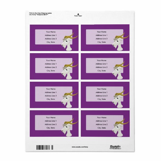 Cute wild geitenvlees cartoon etiket (Full Sheet)