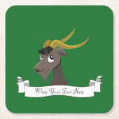 Cute wild geitenvlees cartoon kartonnen onderzetters (Voorkant)