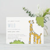 Cute Wild Giraffe Kind Drawn Baby shower nodigt ui Bedankkaart (Staand voorkant)