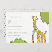 Cute Wild Giraffe Kind Drawn Baby shower nodigt ui Bedankkaart (Voorkant / Achterkant)
