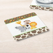 Cute Wild Jungle Animals Modern Paper Coaster Kartonnen Onderzetters (Schuin)