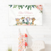Cute Wild Jungle Safari Animals Birthday Parade Spandoek (Insitu)