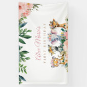 Cute Wild Jungle Safari Animals Birthday Parade Spandoek (Verticaal)