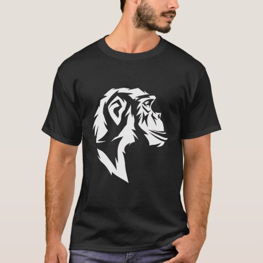 Cute Wild Monkey Ape Chimpansee Hoofd van de vrouw T-shirt (Voorkant)