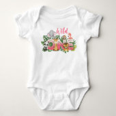 Cute Wild One 1e verjaardag Safari Oerwoud Baby Gi Romper (Voorkant)
