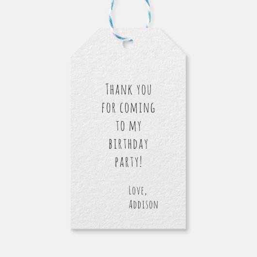 Cute Wild One First Birthday Tiger Black White Cadeaulabel (Achterkant)