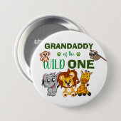 Cute Wild One Jungle Safari Zoo Animal Grandaddy Ronde Button 7,6 Cm (Voorkant /achterkant)