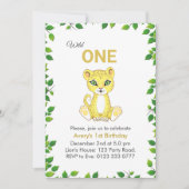 Cute Wild One Leopard 1st Birthday Uitnodiging (Voorkant)