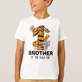 Cute Wild One Oerwoud Animal Safari Brother Zoo T-shirt