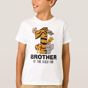 Cute Wild One Oerwoud Animal Safari Brother Zoo T-shirt