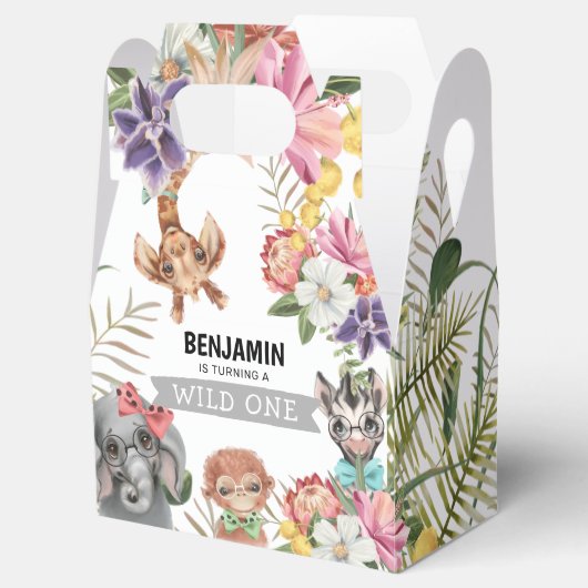 Cute Wild One Oerwoud Boy Birthday Favor Box Bedankdoosjes (Geopend)
