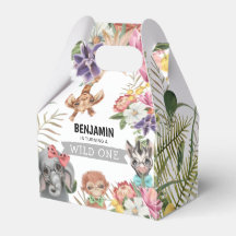 Cute Wild One Oerwoud Boy Birthday Favor Box